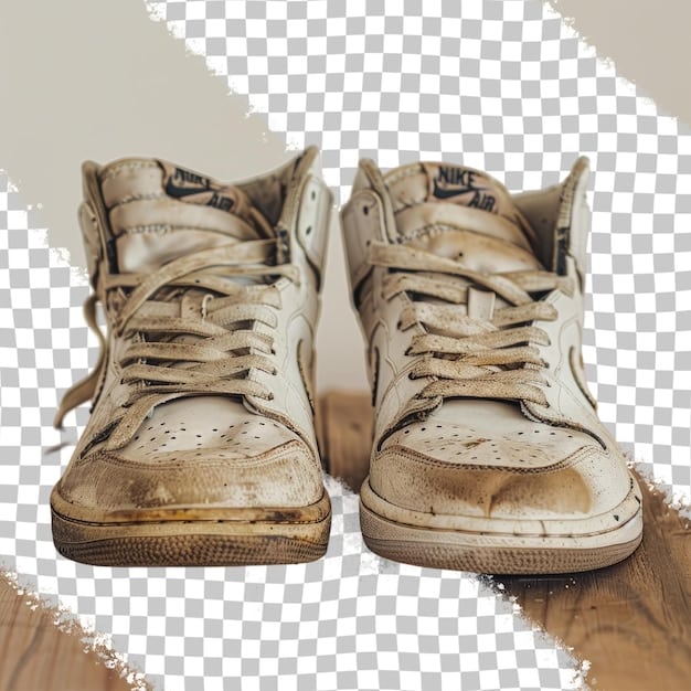 A split image showing a before-and-after comparison of a sneaker with a stubborn stain being effectively removed. The 'before' side shows a dirty sneaker with a noticeable stain, while the 'after' side shows the same sneaker clean and stain-free.
